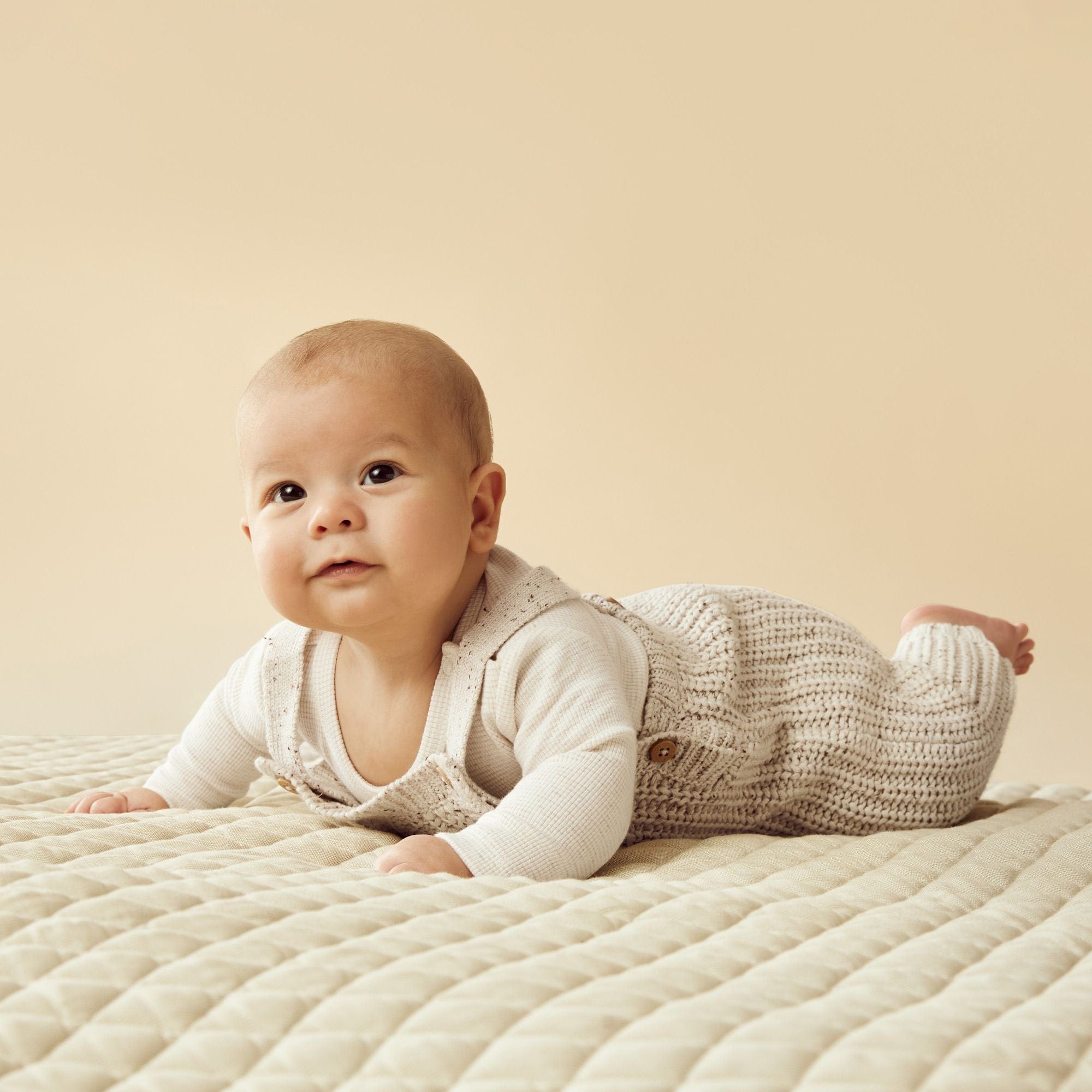 Wilson & Frenchy Unisex Onesie Cookie and Cream Organic Knitted Overall