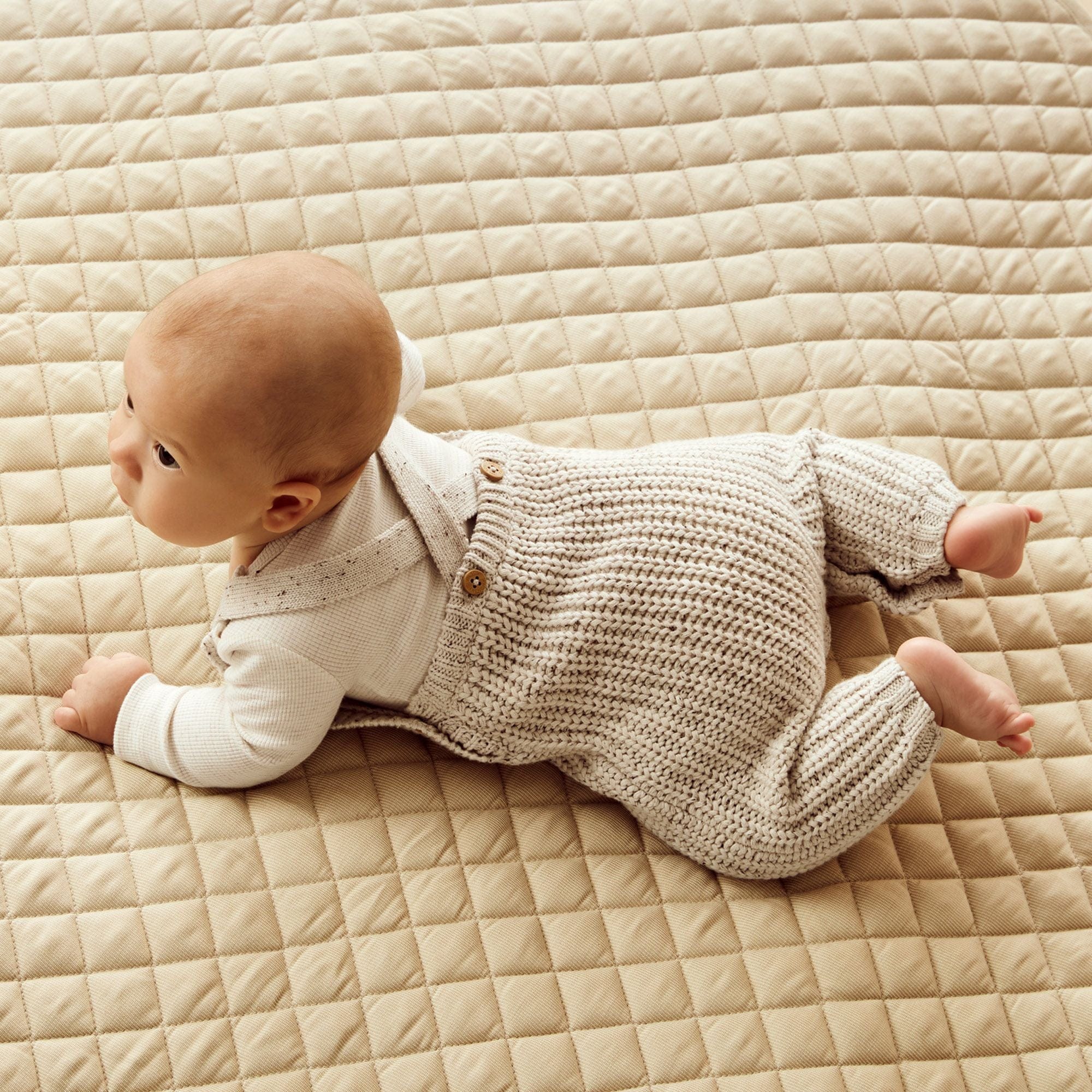 Wilson & Frenchy Unisex Onesie Cookie and Cream Organic Knitted Overall