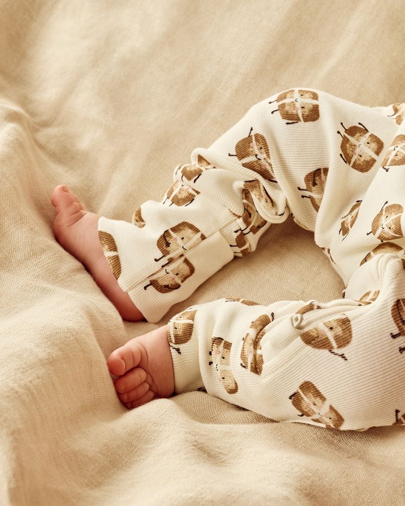 Wilson & Frenchy Unisex Onesie Hot Cross Buns Organic Zipsuit With Feet