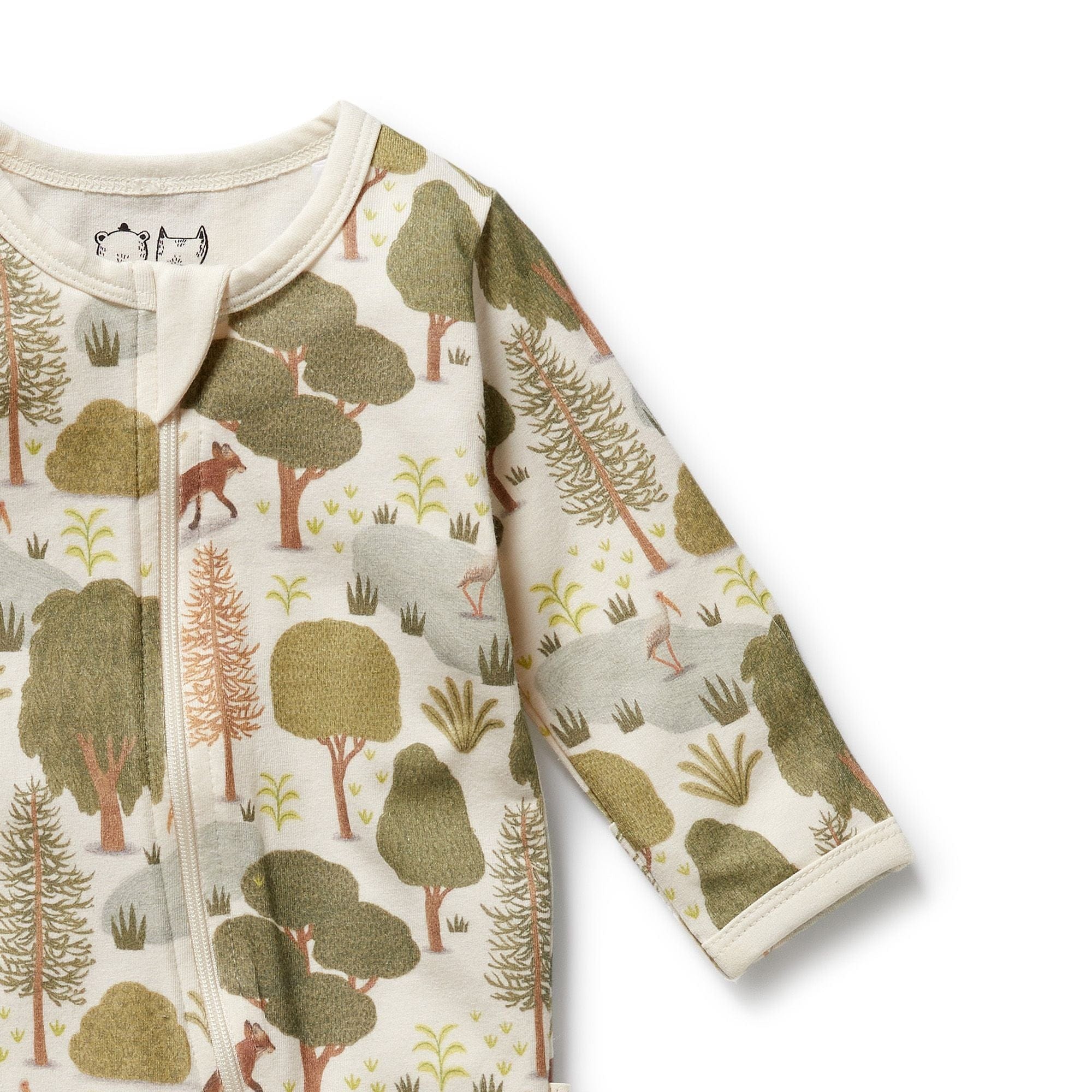 Wilson & Frenchy Unisex Onesie Little Trees Organic Zipsuit with Feet
