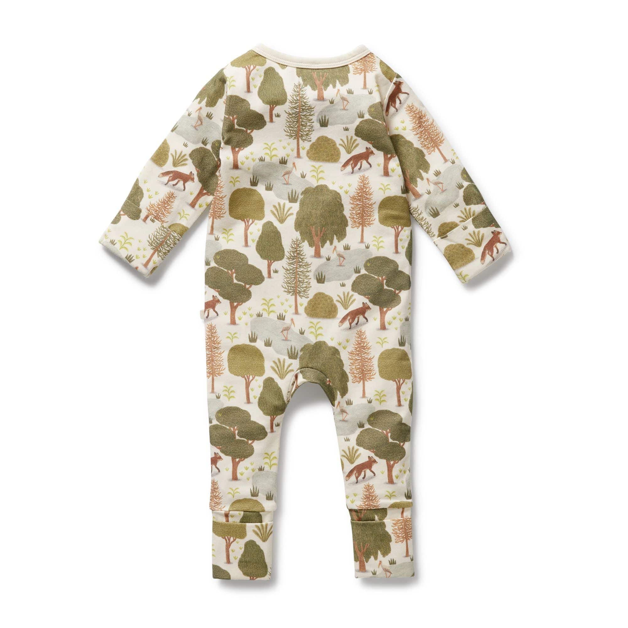 Wilson & Frenchy Unisex Onesie Little Trees Organic Zipsuit with Feet
