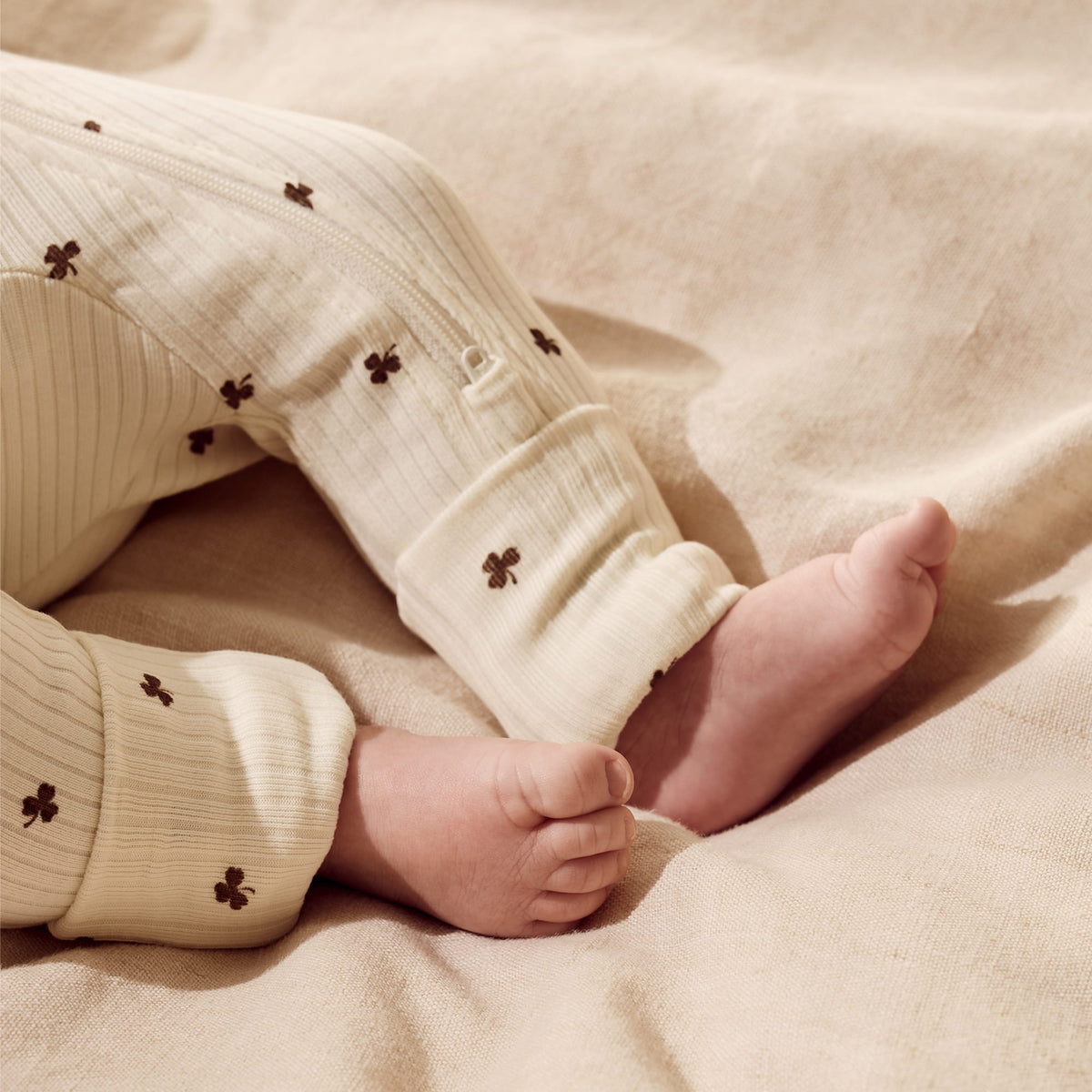 Wilson & Frenchy Unisex Onesie My Lucky Charm Organic Zipsuit with Feet