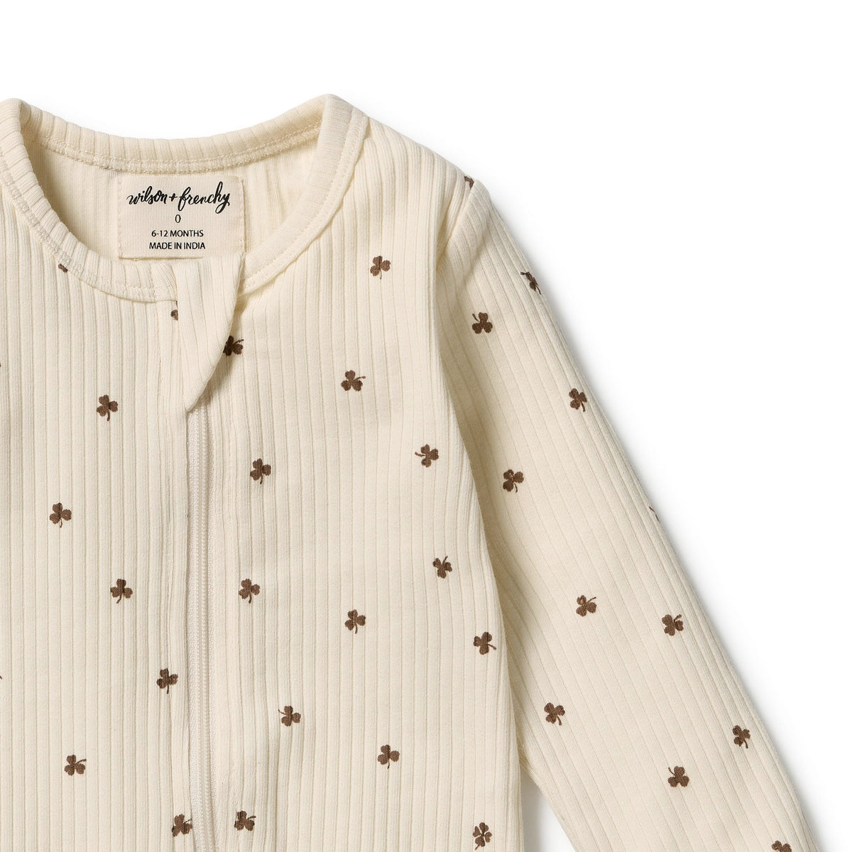 Wilson & Frenchy Unisex Onesie My Lucky Charm Organic Zipsuit with Feet