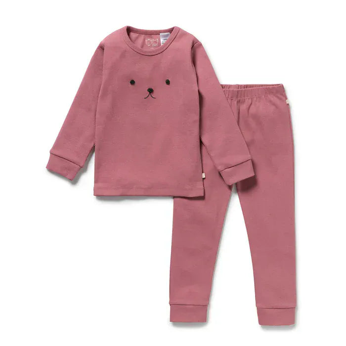 Wilson & Frenchy Unisex Sleepware 2Y Plum Organic Rib Long Sleeved Pyjamas