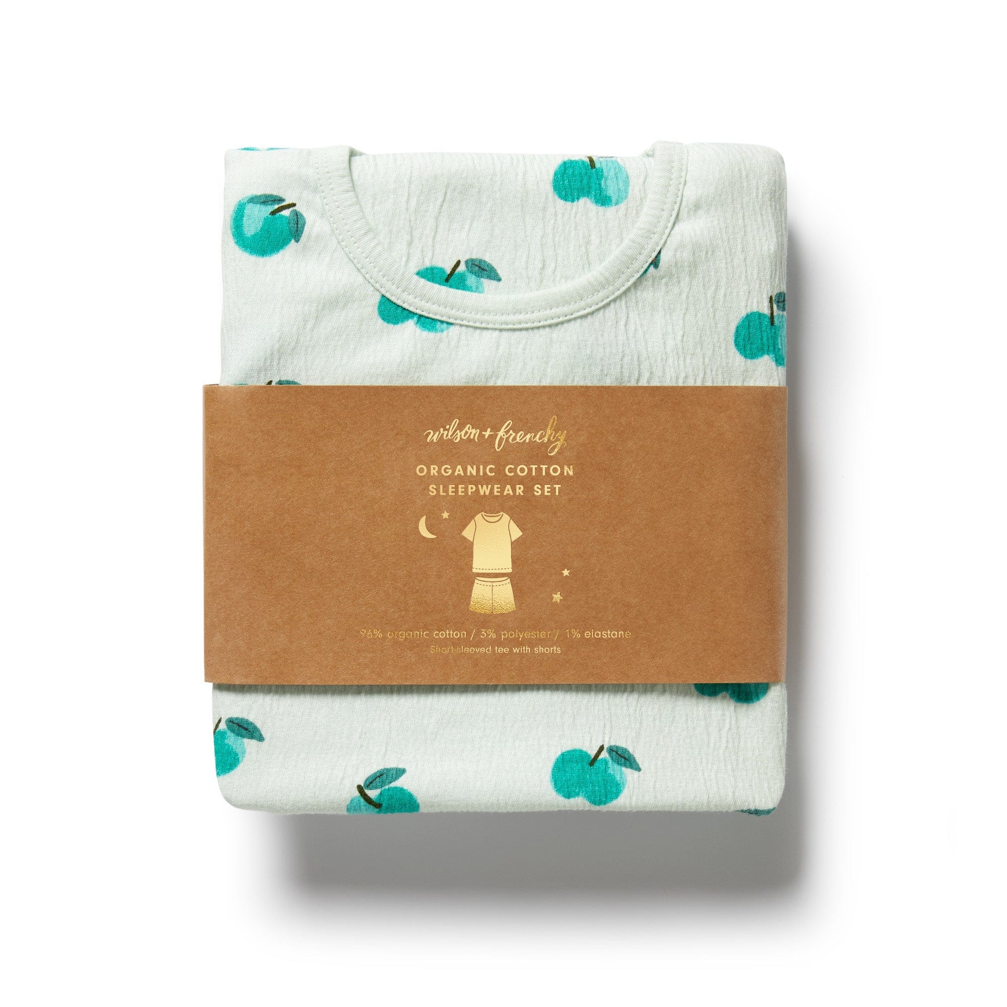 Wilson & Frenchy Unisex Sleepware Apple Papple Organic Short Sleeved Pyjamas