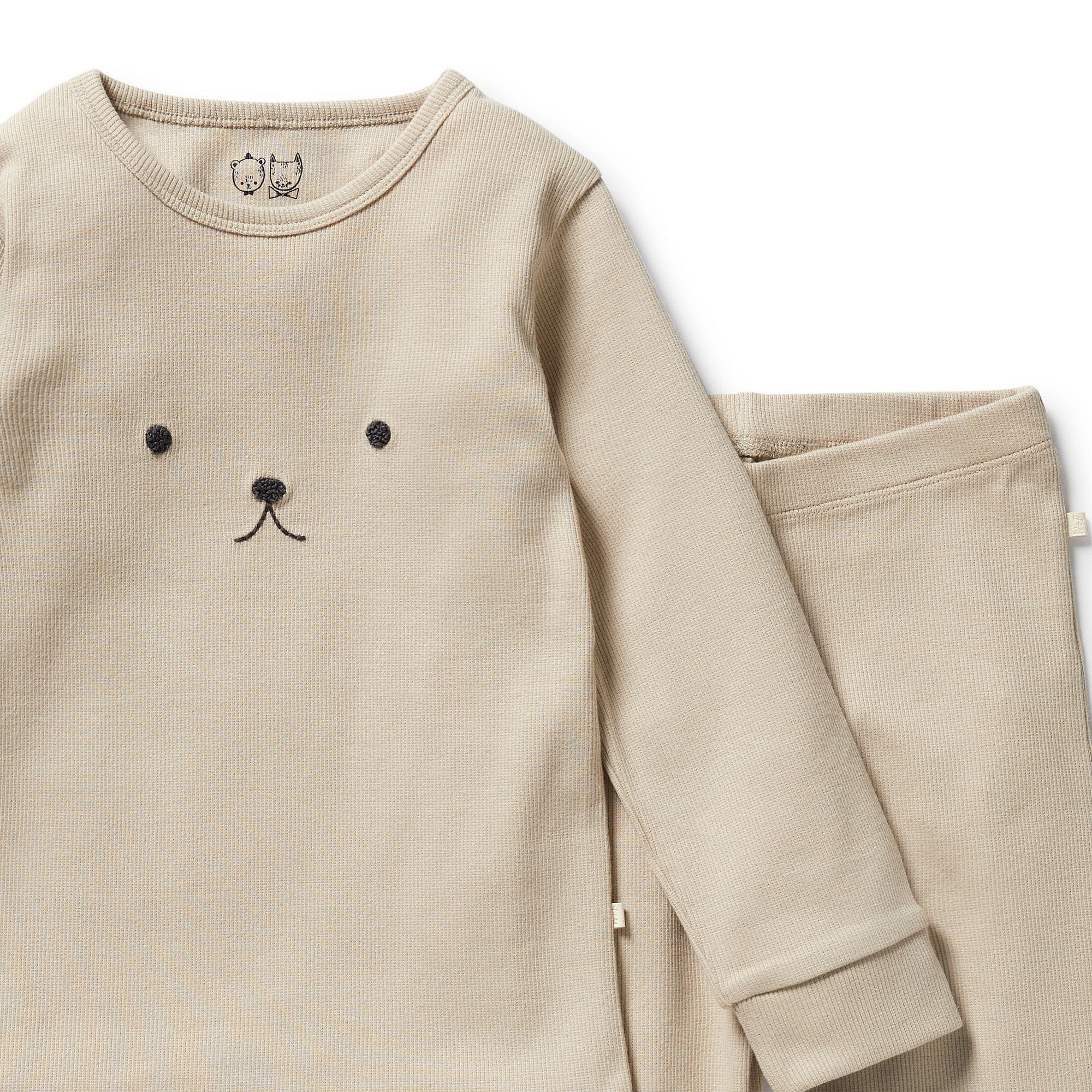 Wilson & Frenchy Unisex Sleepware Biscuit Organic Rib Long Sleeved Pyjamas