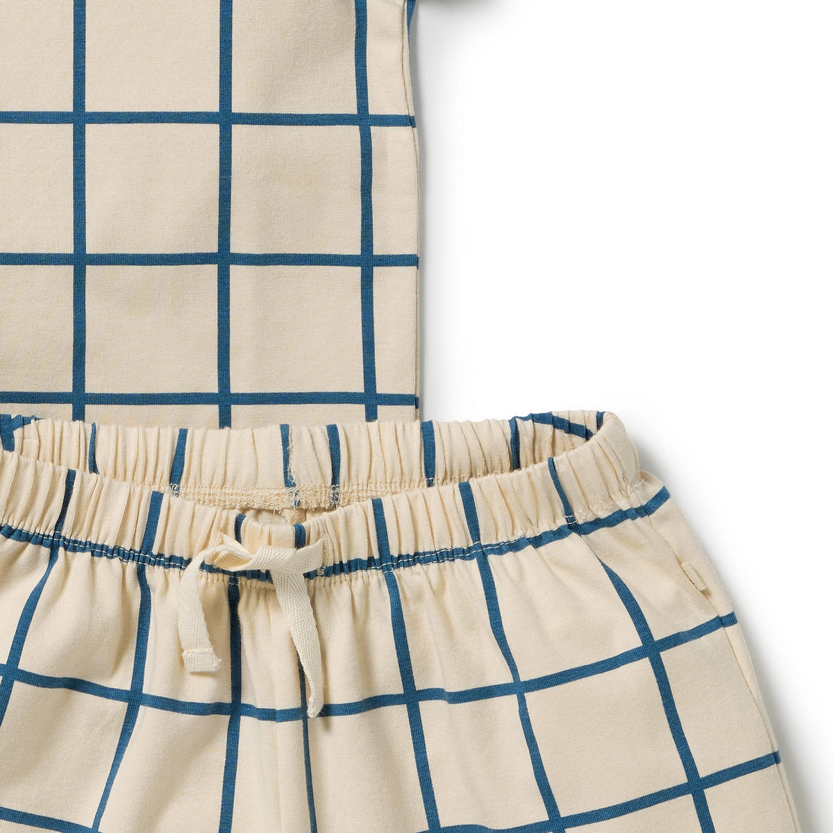 Wilson & Frenchy Unisex Sleepware Bright Blue Check Organic Short Sleeved Pyjamas