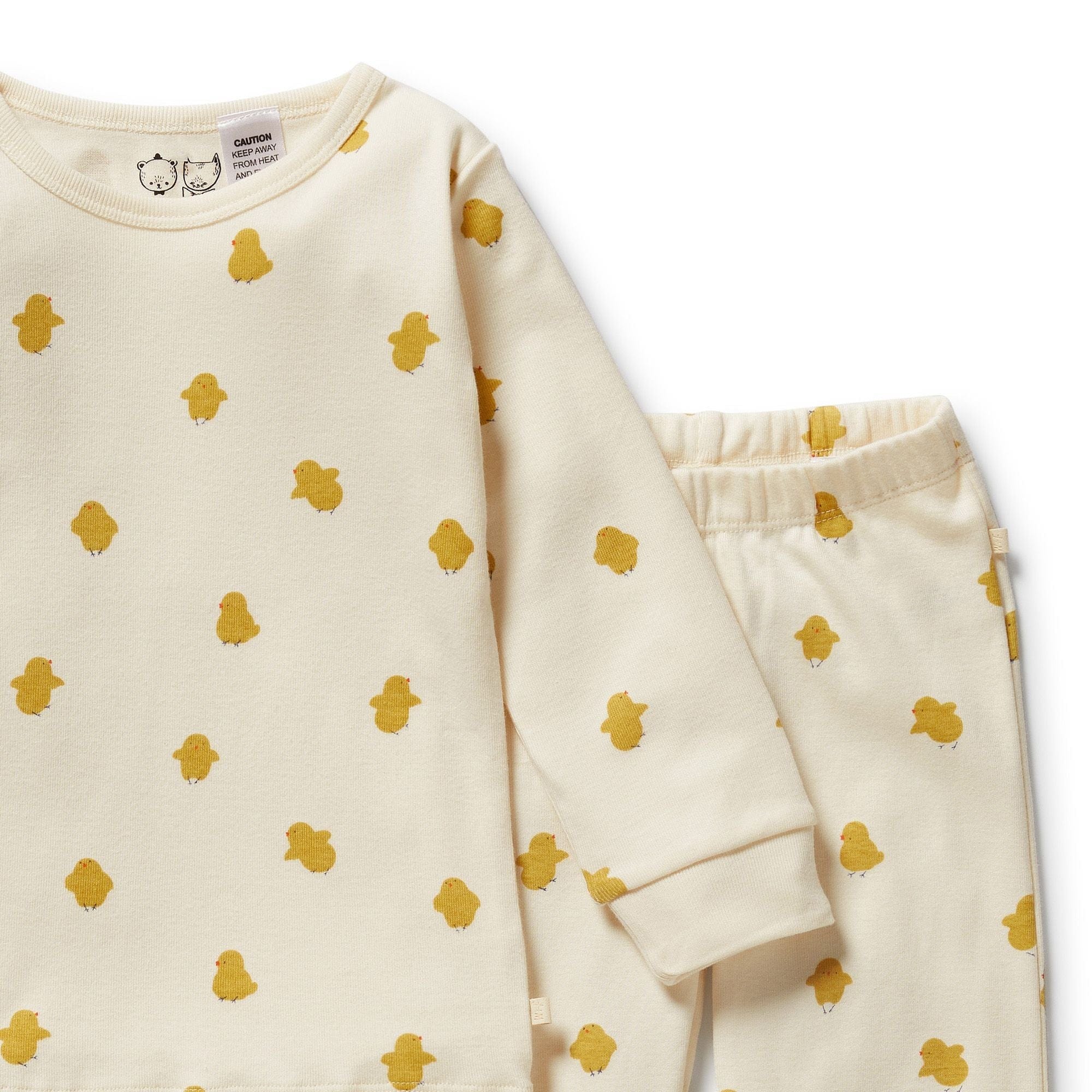 Wilson & Frenchy Unisex Sleepware Little Chick Organic Long Sleeved Pyjamas