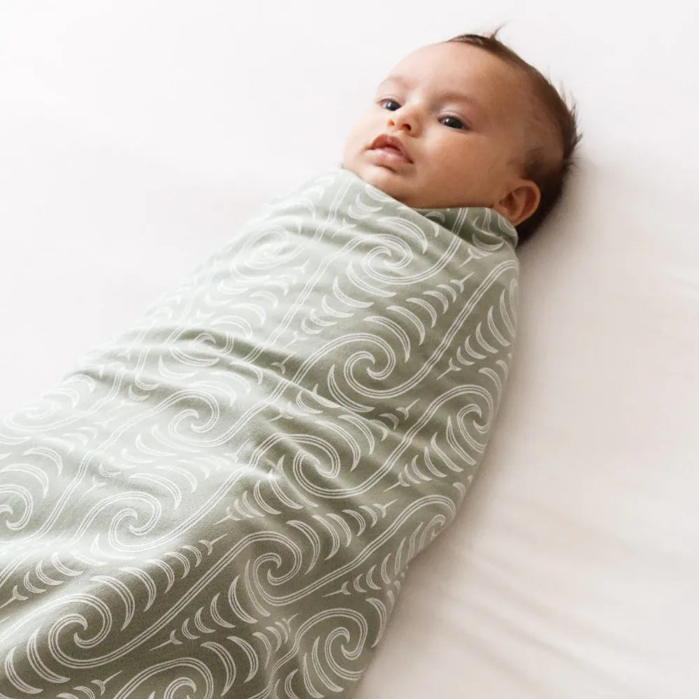 Woolbabe Accessory Blanket BO & KO Collab Swaddle Blanket - Flax Ngaru