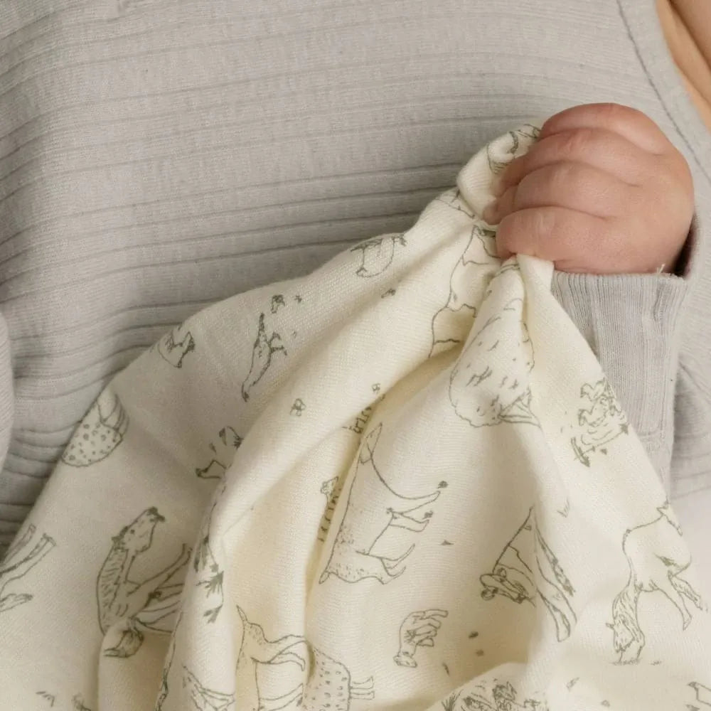 Woolbabe Accessory Blanket Merino/Organic Cotton Swaddle/Blanket - Farmyard