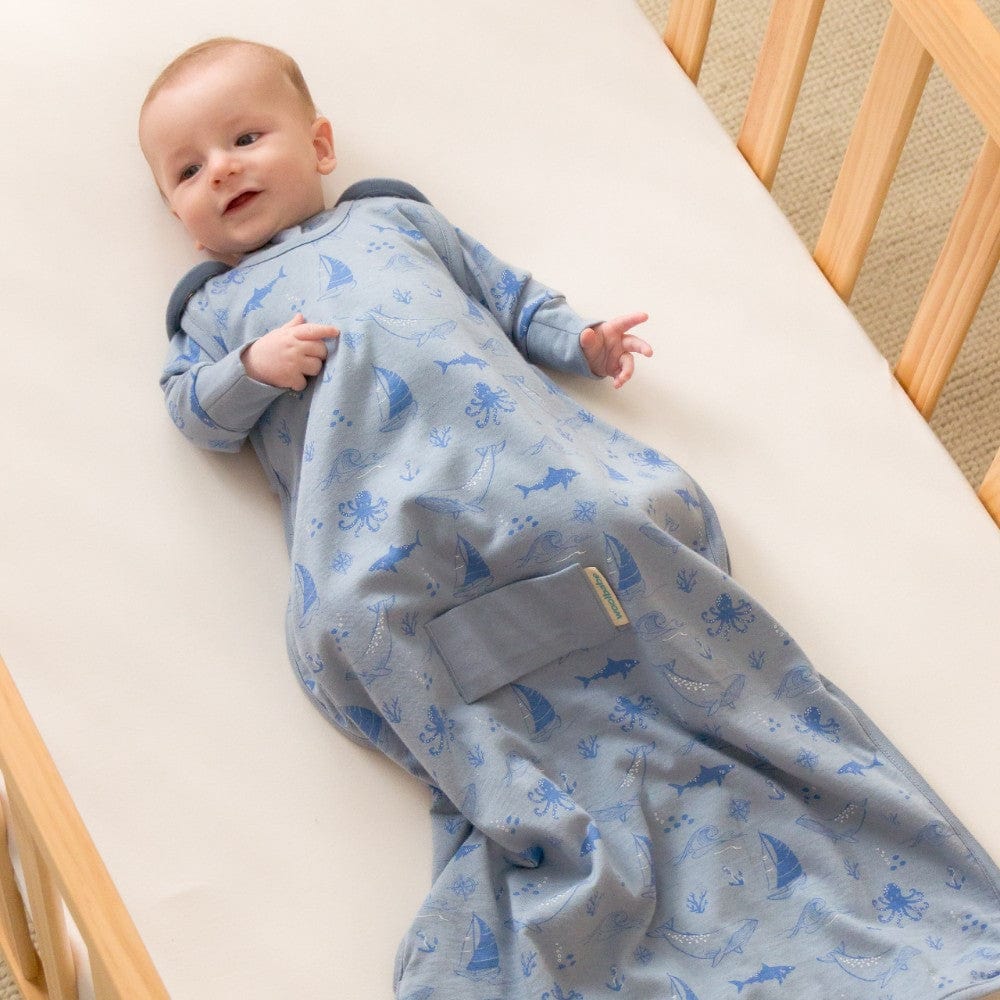Woolbabe Linen 0-9M Mini 3-Seasons Sleeping Bag - Glacier Sail Away