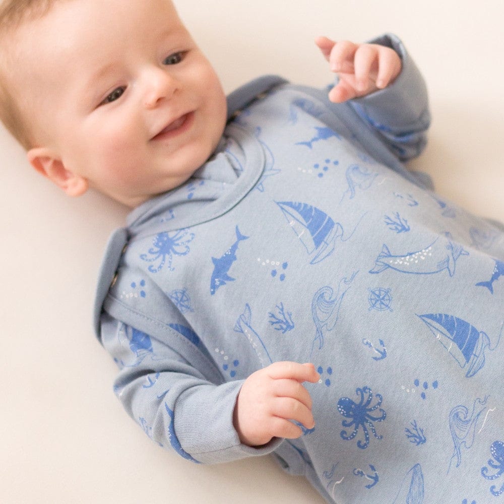 Woolbabe Linen 0-9M Mini 3-Seasons Sleeping Bag - Glacier Sail Away