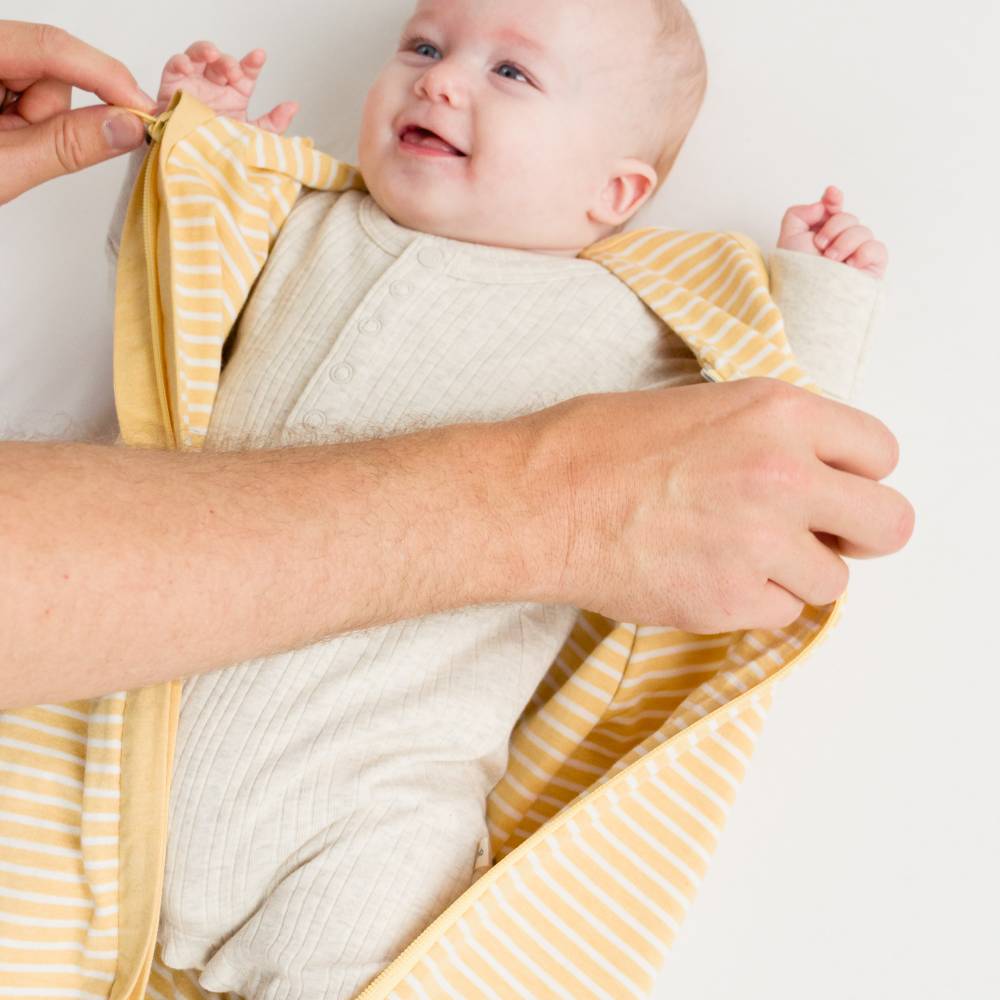 Woolbabe Linen 3-24M 3 Seasons Front Zip Merino/Organic Cotton Sleeping Bag - Buttercup