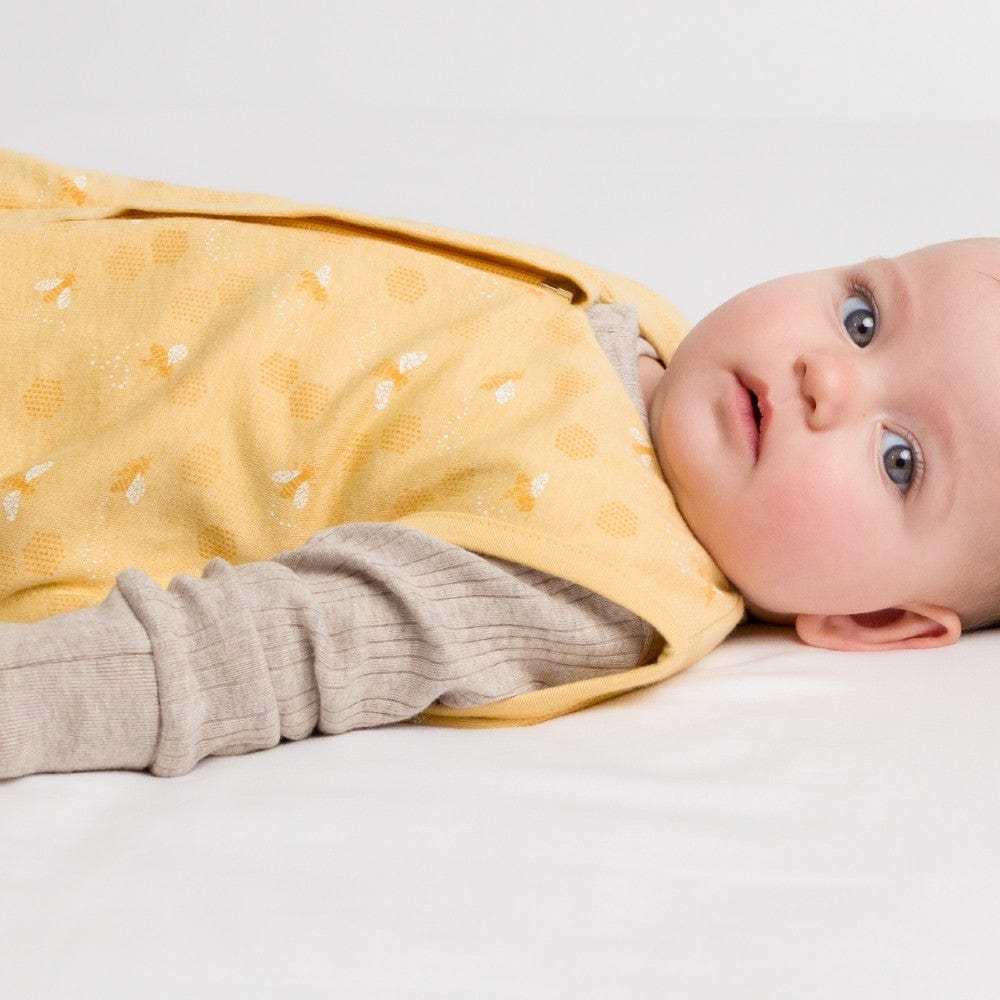 Woolbabe Linen 3-24M 3 Seasons Front Zip Merino/Organic Cotton Sleeping Bag Buttercup Bees