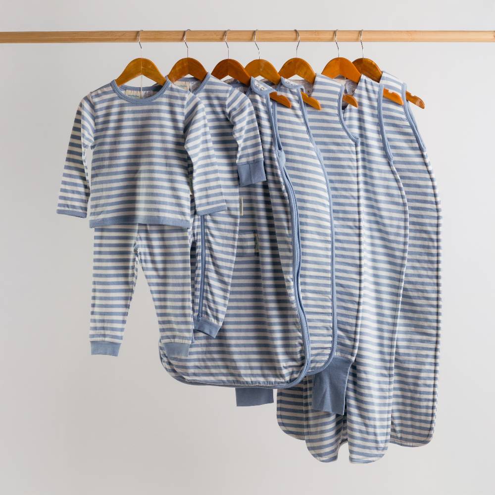 Woolbabe Linen 3-24M Duvet Front Zip Merino/Organic Cotton Sleeping Bag - Glacier