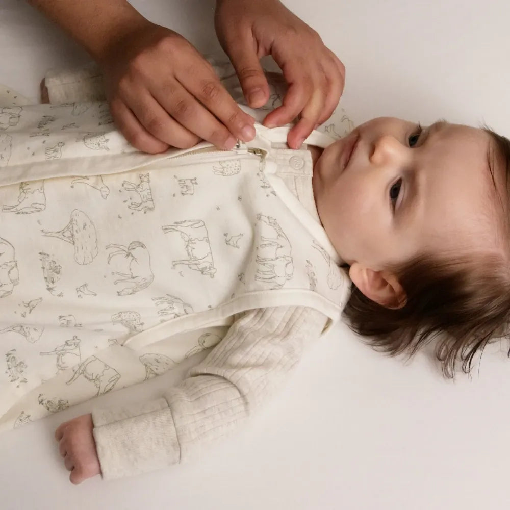Woolbabe Linen 3-24M Summer Merino/Organic Cotton Sleeping Bag - Farmyard