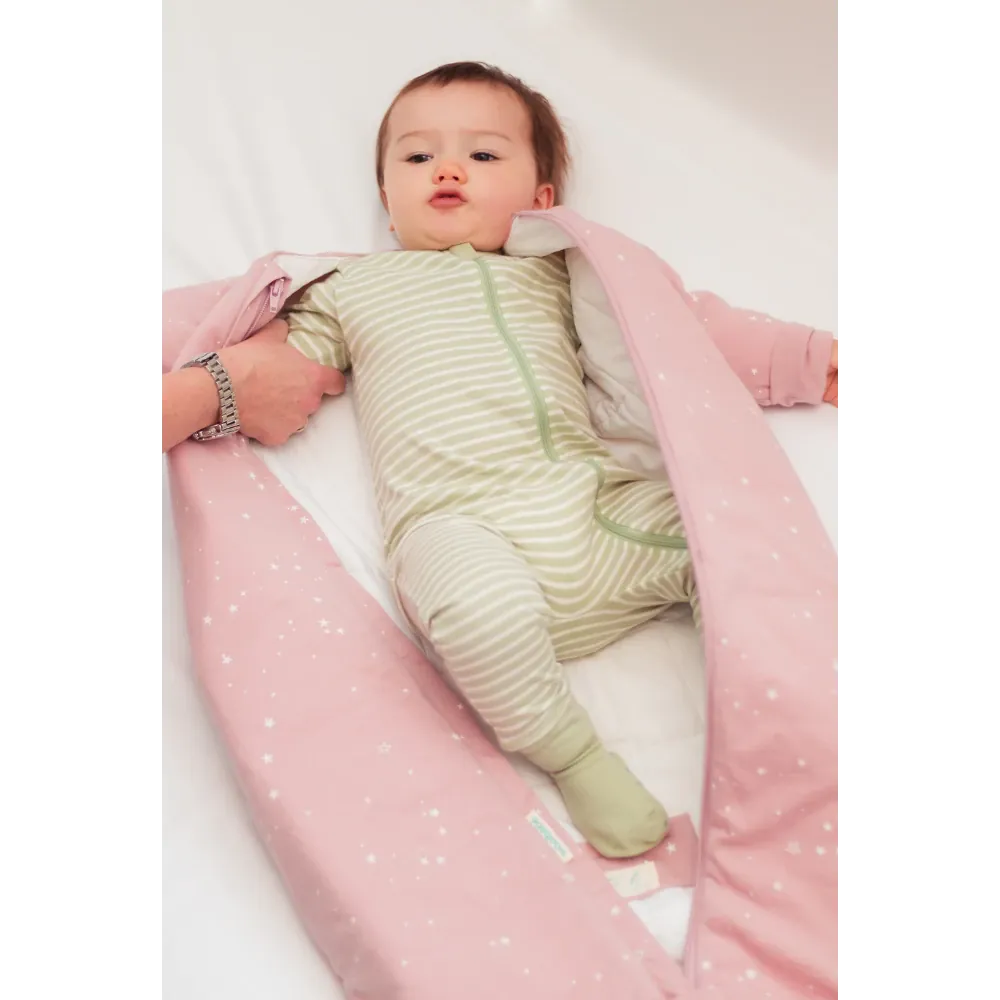 Woolbabe Linen 6-24M Woolbabe Merino Duvet Front Zip Sleeping Bag with Sleeves - Dusk Stars