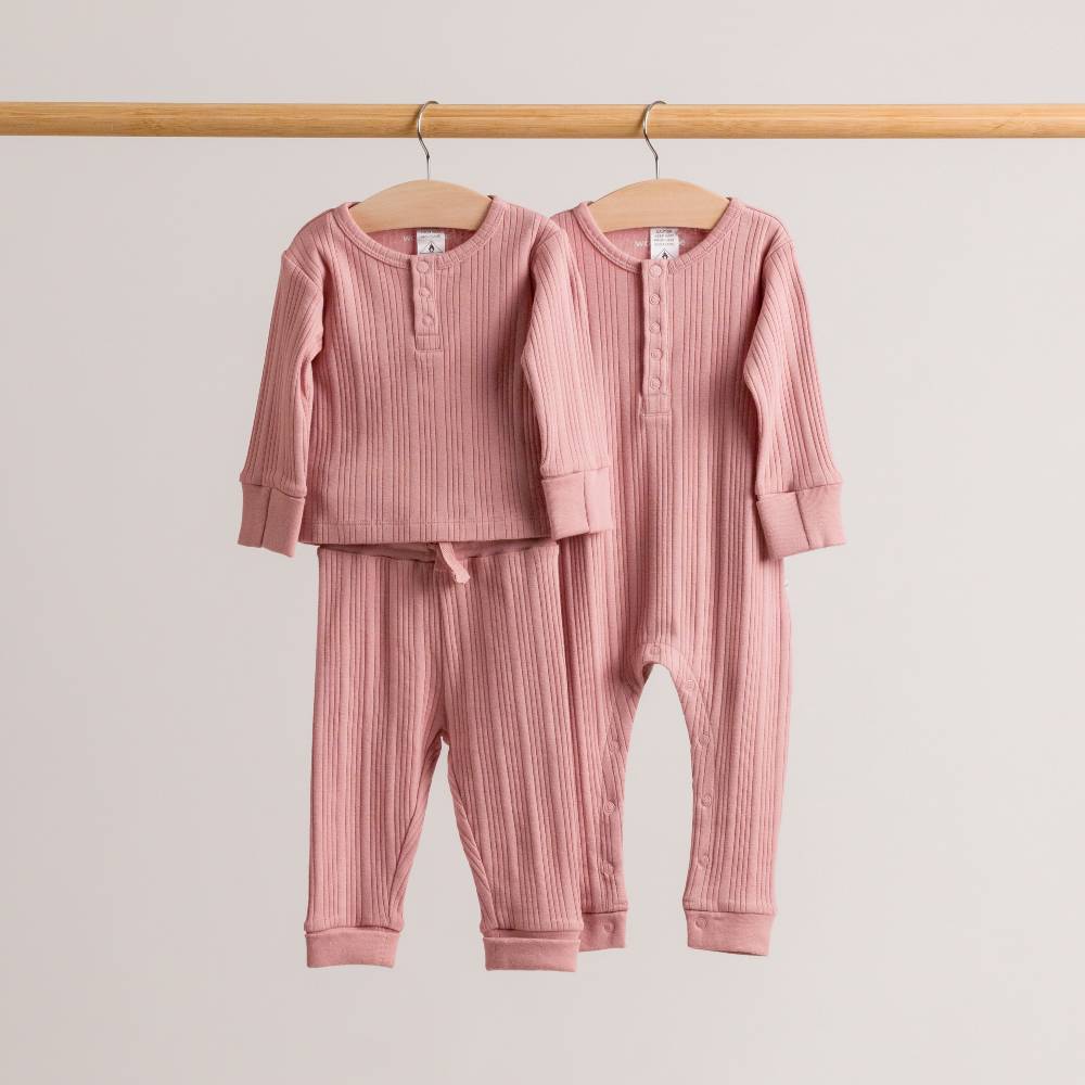 Woolbabe Unisex Onesie Organic Cotton/Merino Long Sleeve Henley Suit