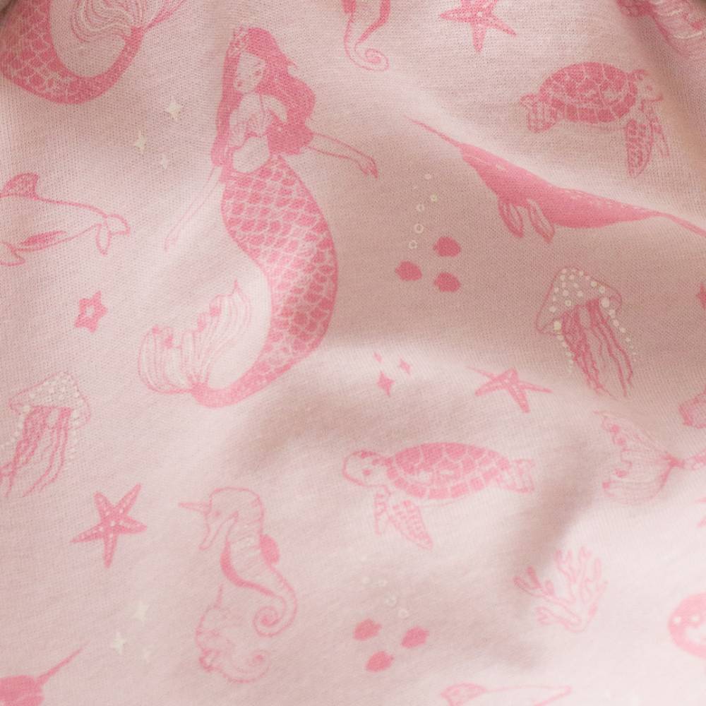 Woolbabe Unisex Sleepware Merino/Organic Cotton Winter Pyjamas - Shell Mermaids