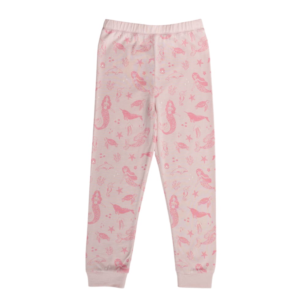 Woolbabe Unisex Sleepware Merino/Organic Cotton Winter Pyjamas - Shell Mermaids