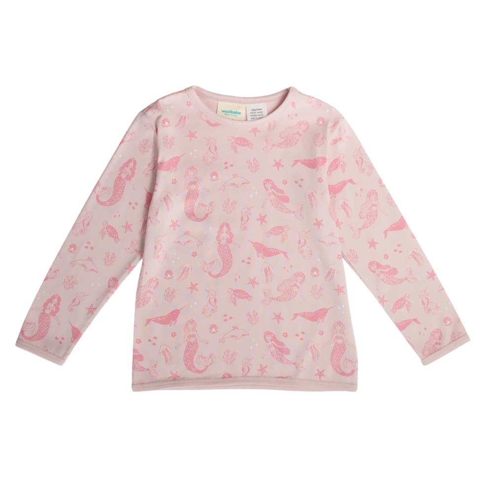 Woolbabe Unisex Sleepware Merino/Organic Cotton Winter Pyjamas - Shell Mermaids