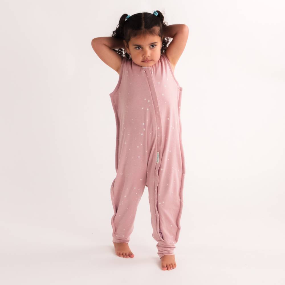Woolbabe Unisex Sleepware Summer Merino/Organic Cotton Sleeping Suit - Dusk Stars