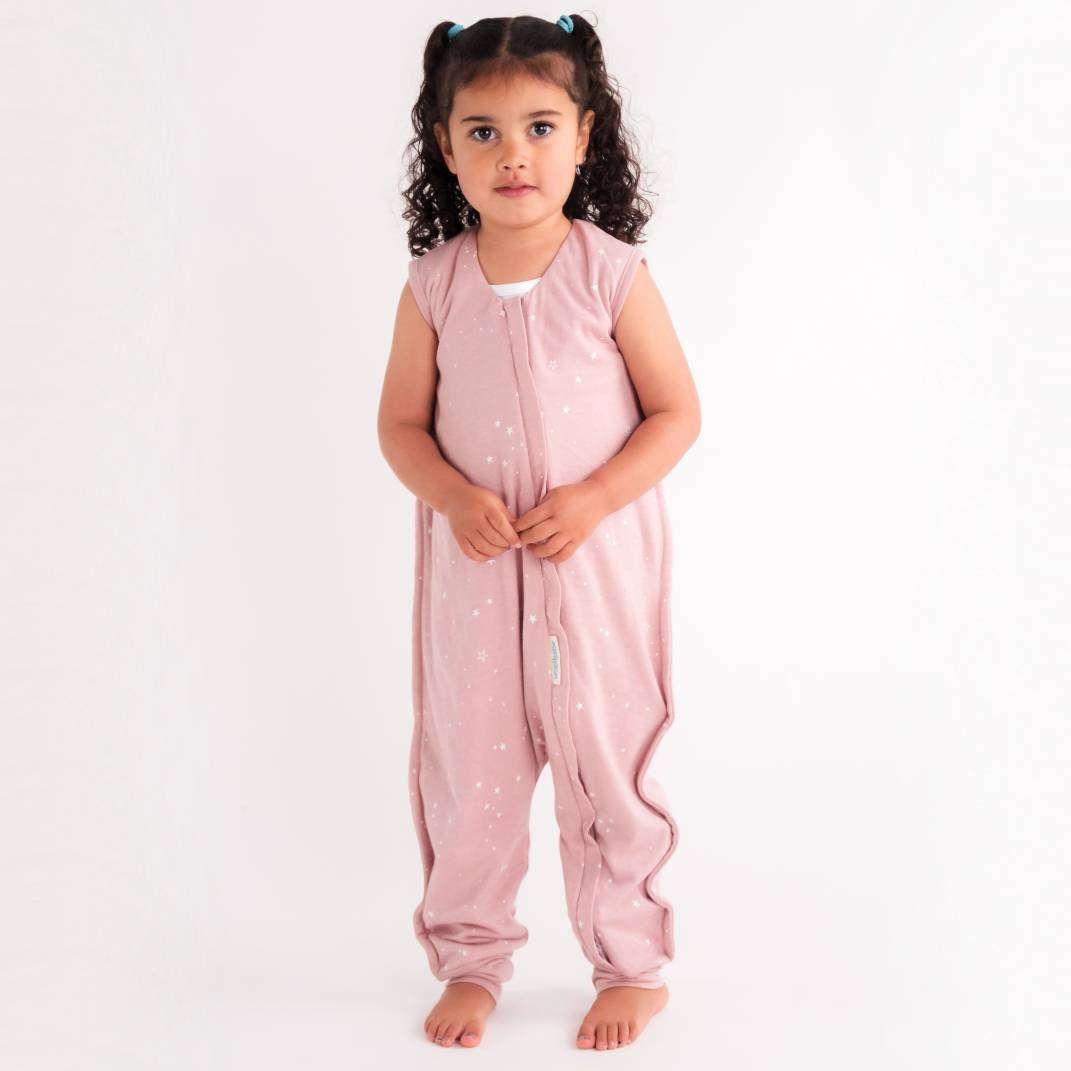 Woolbabe Unisex Sleepware Summer Merino/Organic Cotton Sleeping Suit - Dusk Stars