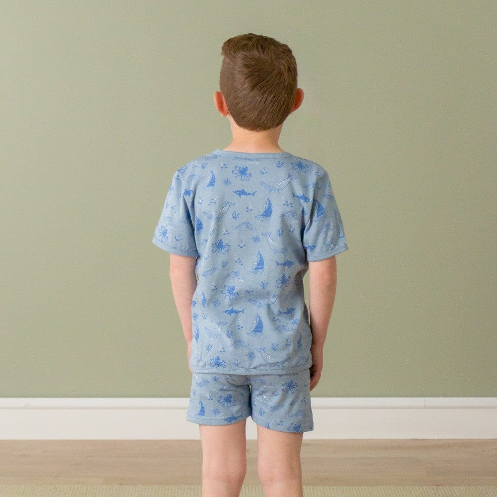 Woolbabe Unisex Sleepware Summer Pyjamas - Glacier Sail Away