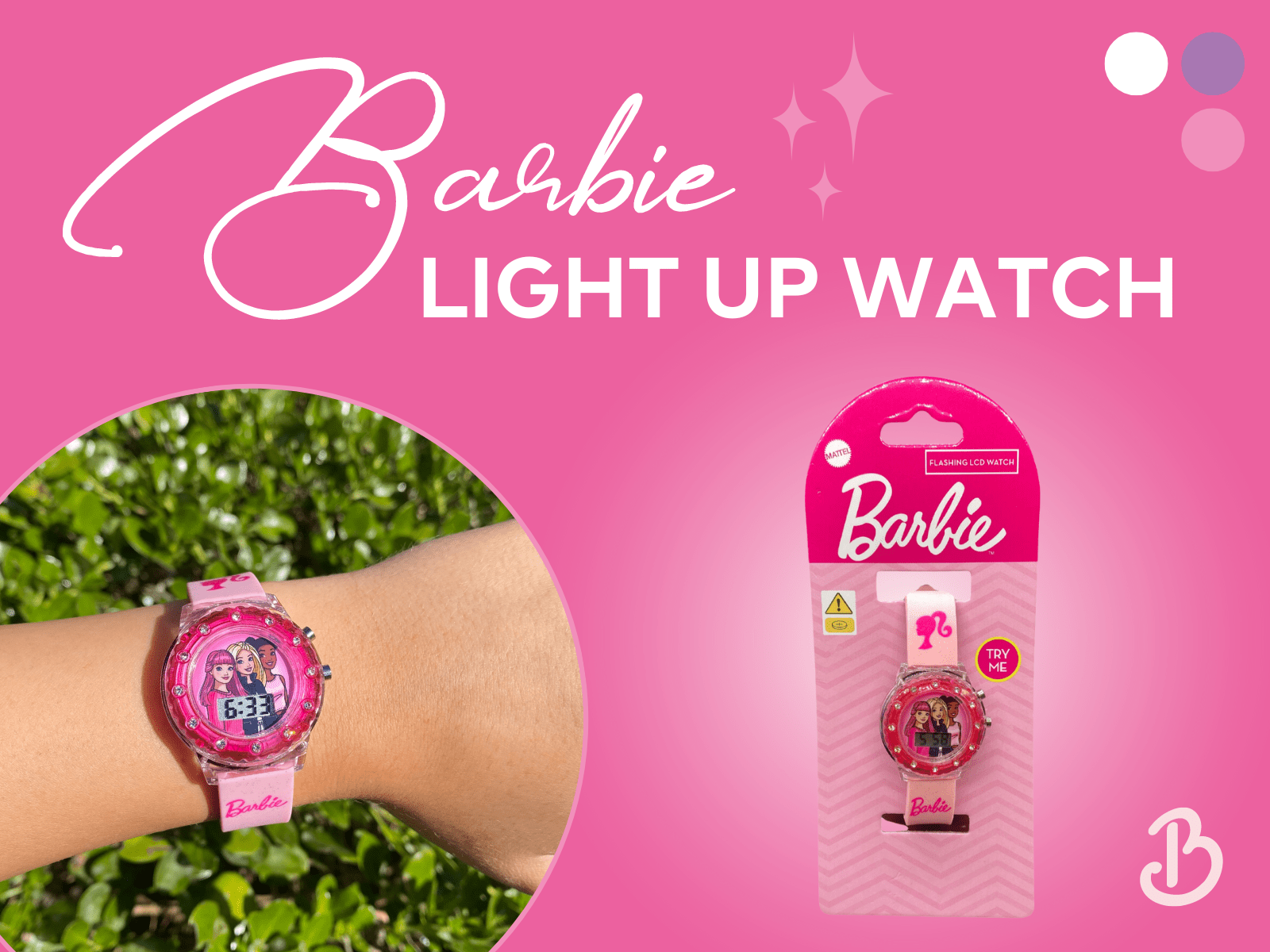 You Monkey Girls Accessory Light Up Barbie Watch