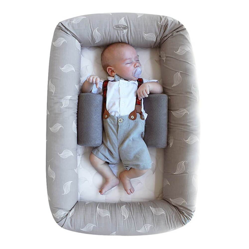 Babyhood Linen Organic Cosy Crib - White Leaf