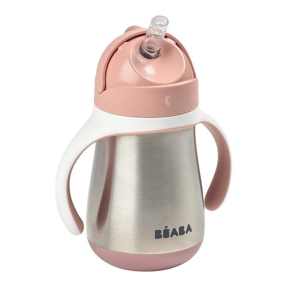 Beaba Accessory Feeding Vintage Pink Beaba Stainless Steel Straw Cup 250ml