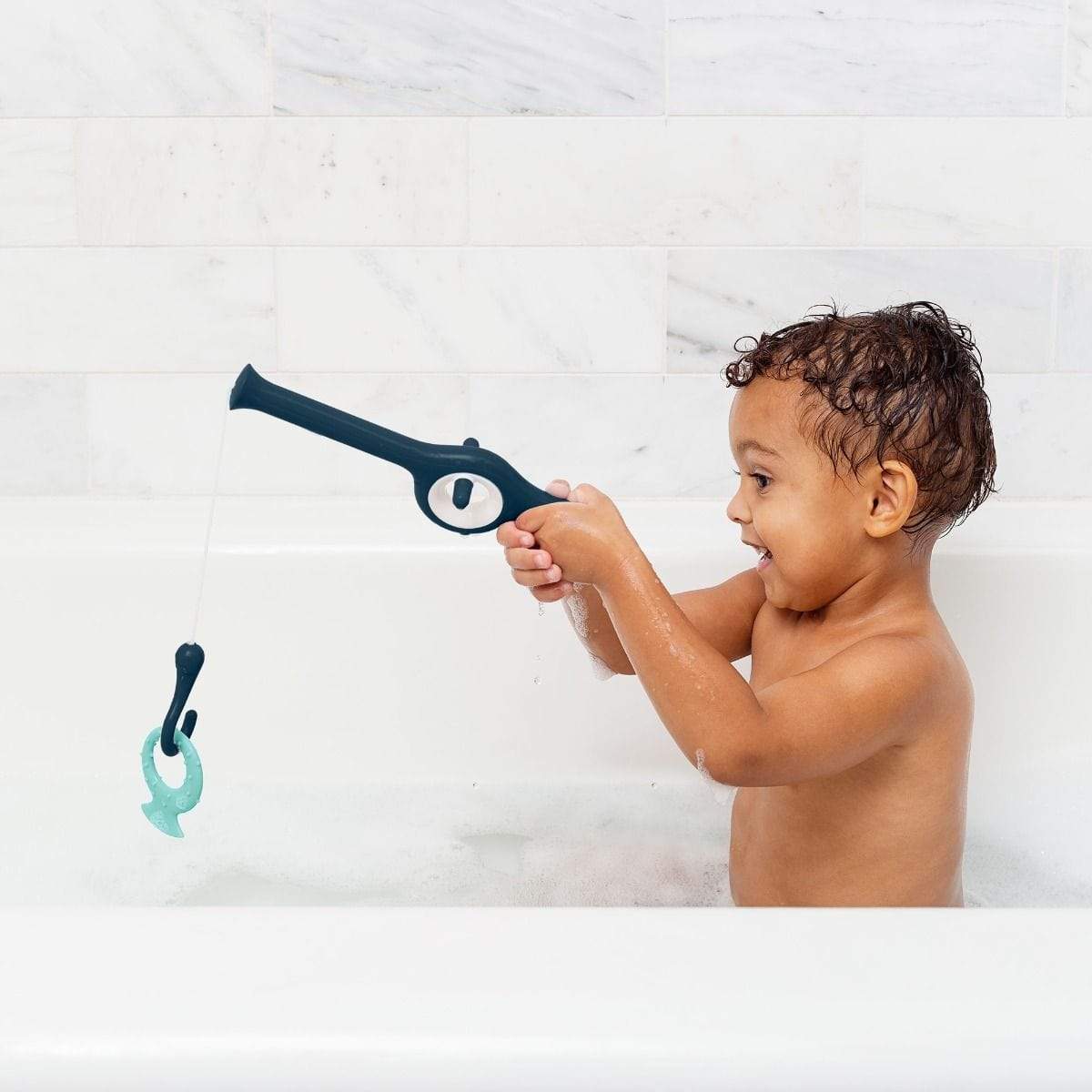 Boon Bath Toys Cast Fishing Pole Bath Toy - Navy
