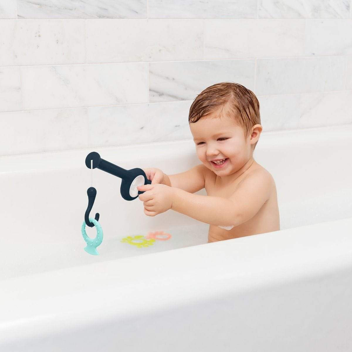 Boon Bath Toys Cast Fishing Pole Bath Toy - Navy