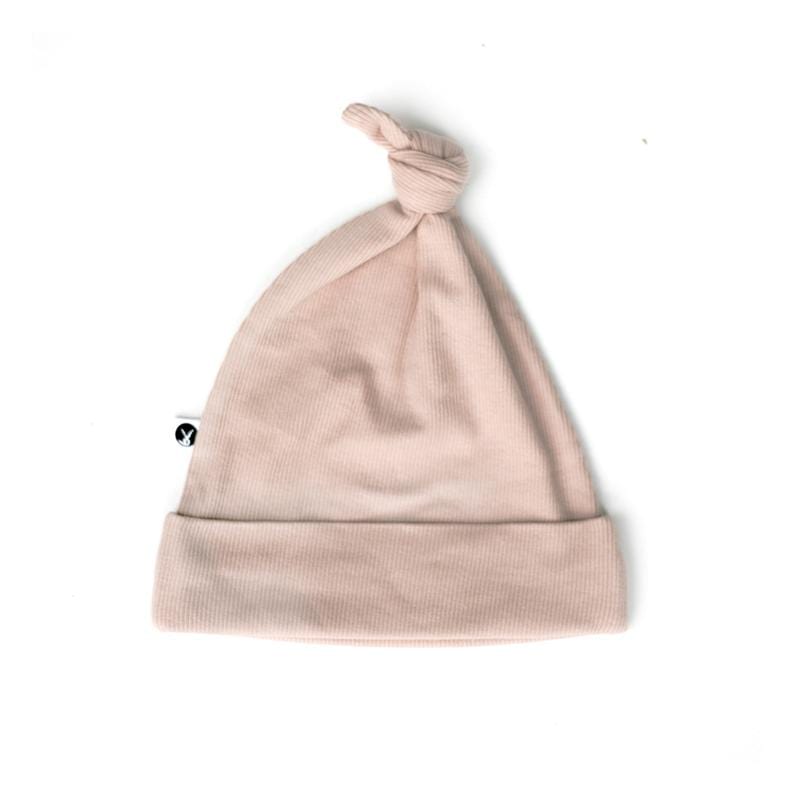 Burrow & Be Accesories Hats Dusty Rose / 3-6M Organic Rib Top Knot Hat