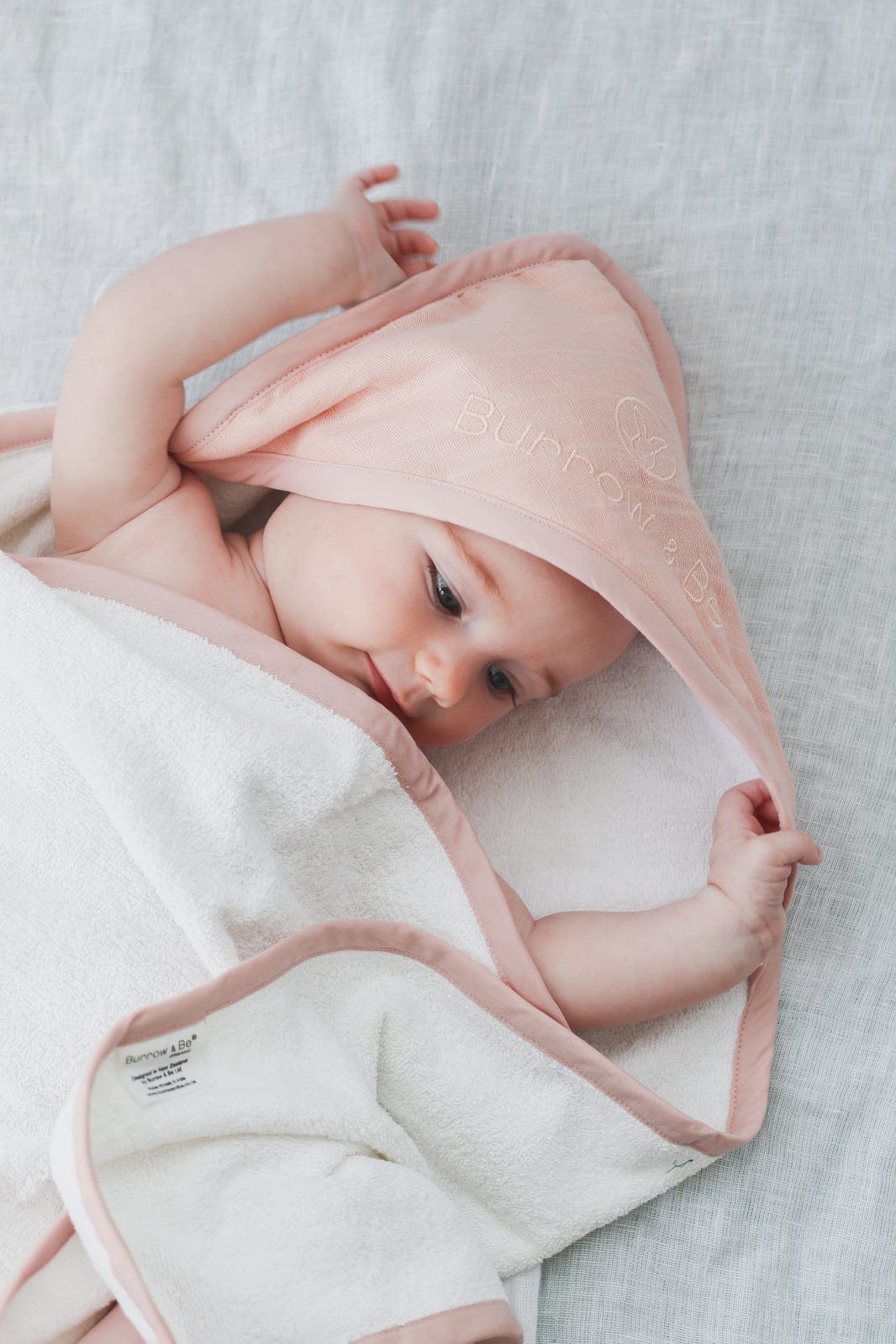 Burrow & Be Linen Bath Organic Hooded Baby Towel