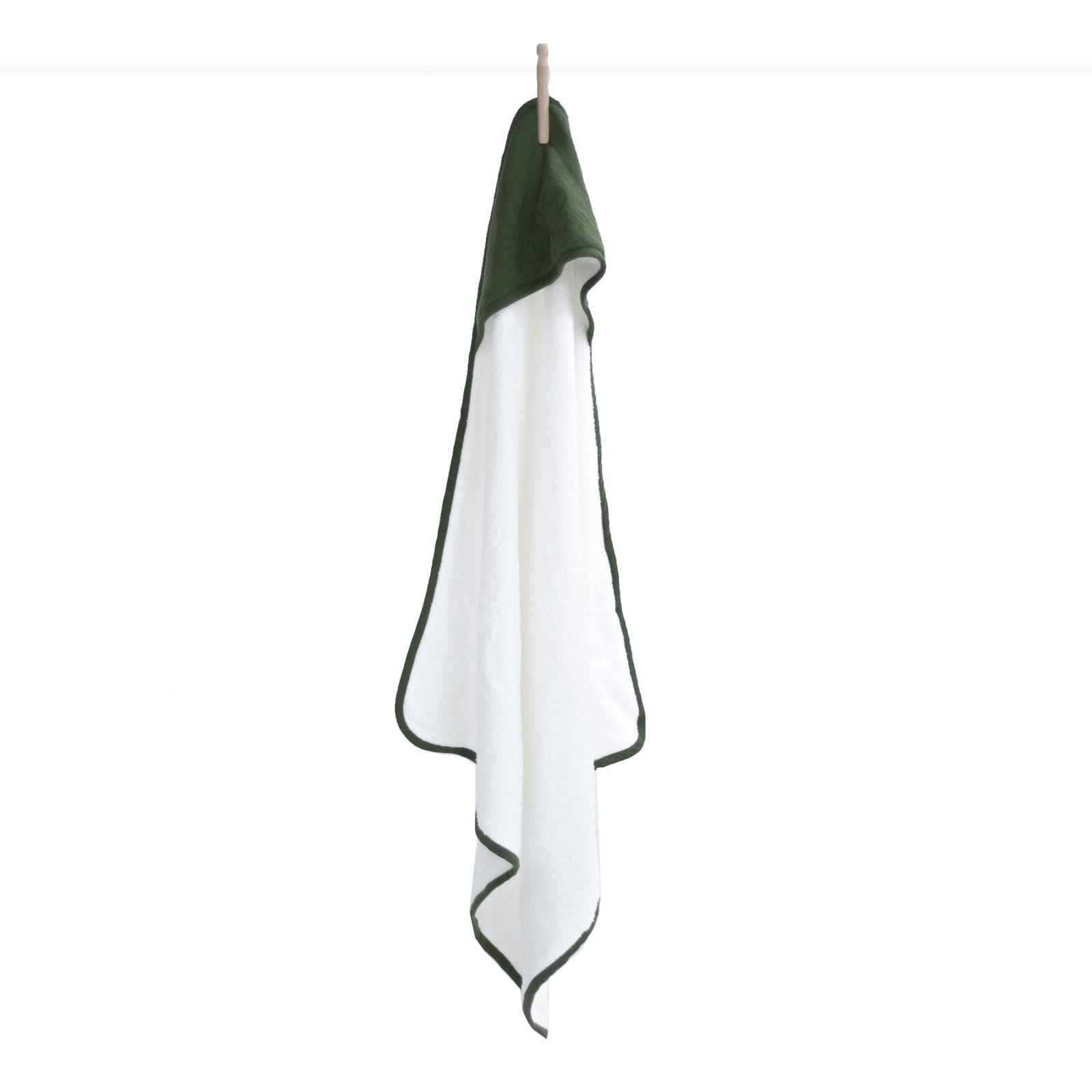 Burrow & Be Linen Bath Pine Organic Hooded Baby Towel