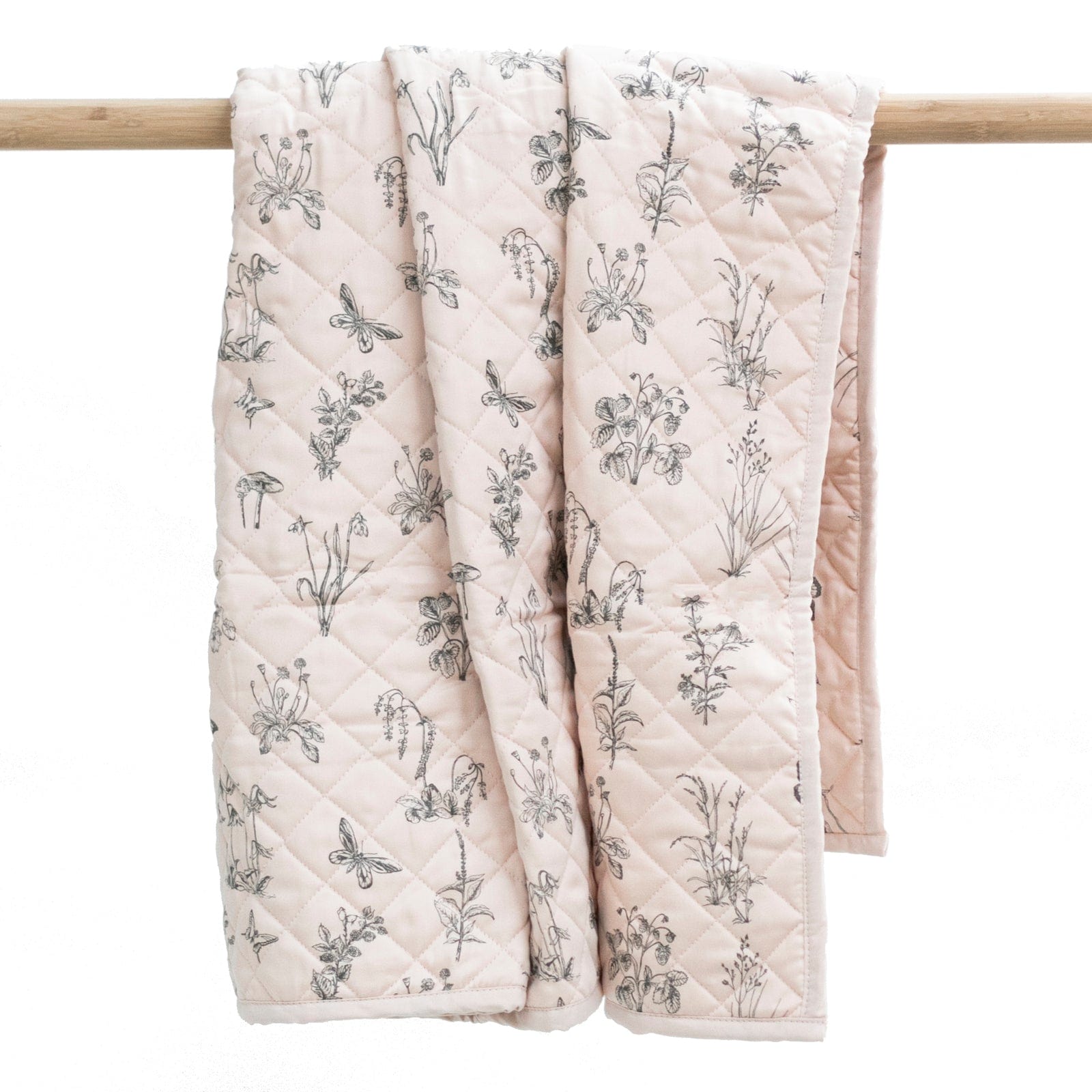 Burrow & Be Linen Blankets Blush Meadow Cot Quilt/Floor Mat - Blush Meadow