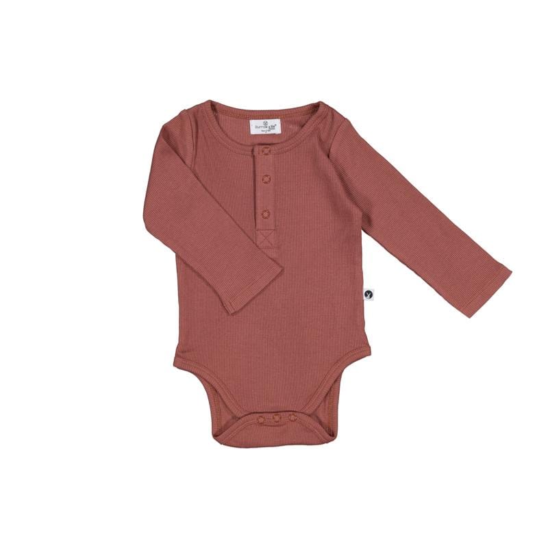Burrow & Be Unisex Onesie Clay / 0-3m Essentials Rib Unisex Bodysuit