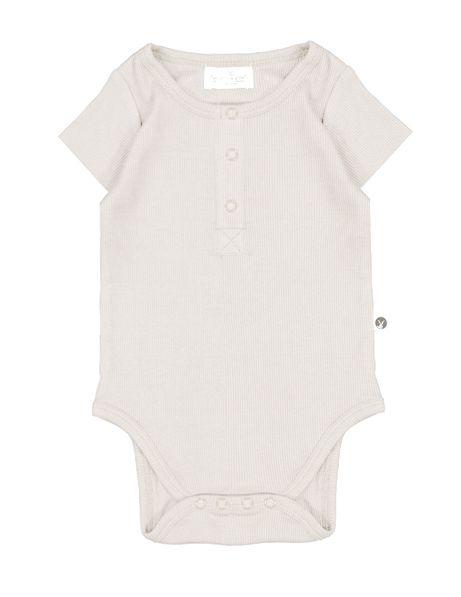 Burrow & Be Unisex Onesie Henley Rib Bodysuit - Natural