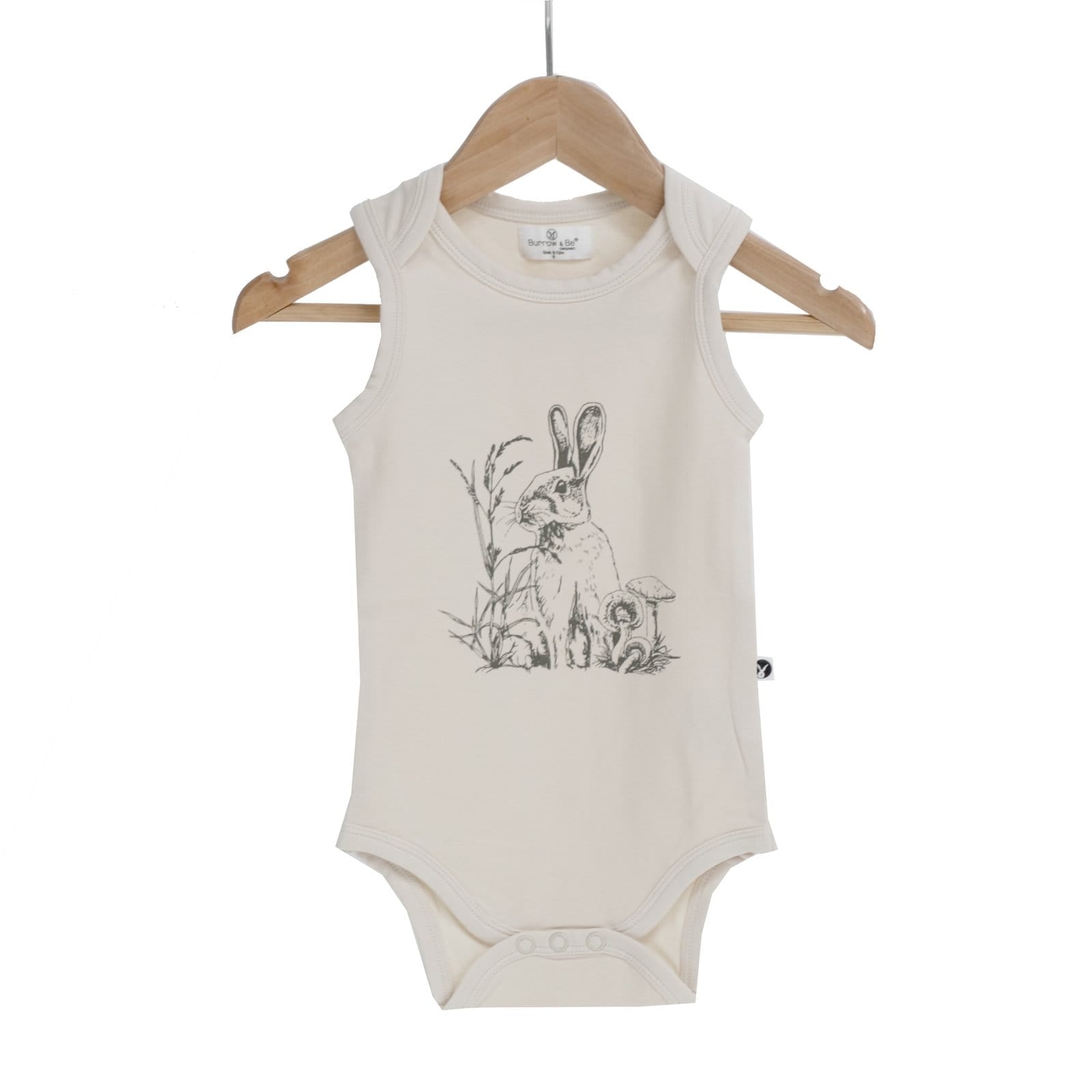 Burrow & Be Unisex Outfit Almond Baxter / NB Organic Singlet Onesie