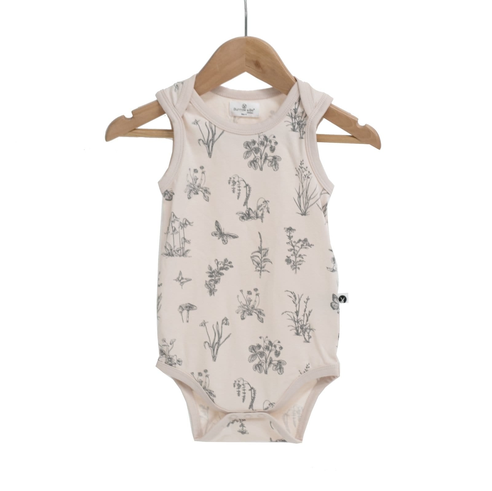 Burrow & Be Unisex Outfit Blush Meadow / 3-6M Organic Singlet Onesie