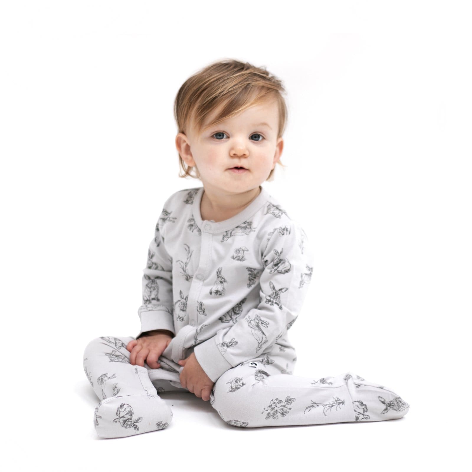 Burrow & Be Unisex Outfit Grey Burrowers / NB Organic Essentials Sleep Suit