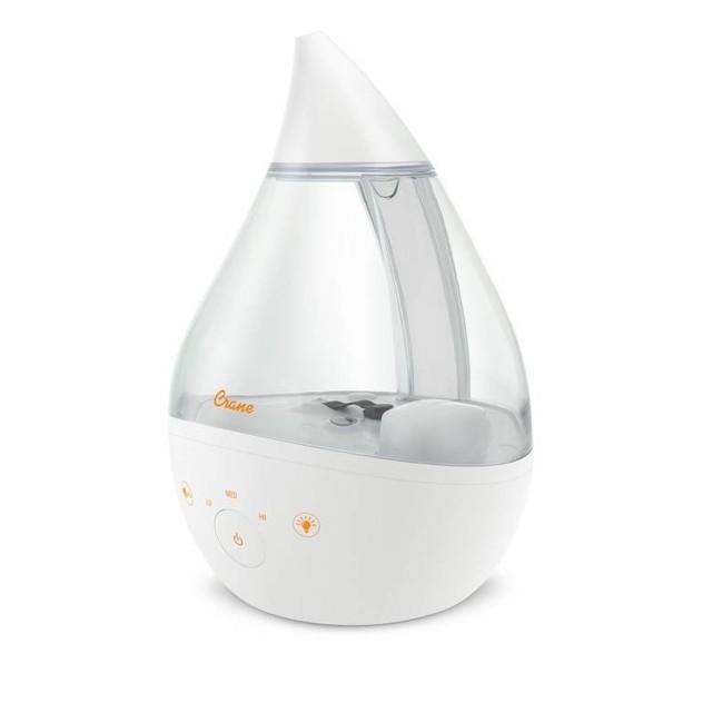 Crane Baby Care Clear 4-in-1 Top Fill Drop Humidifier w Sound