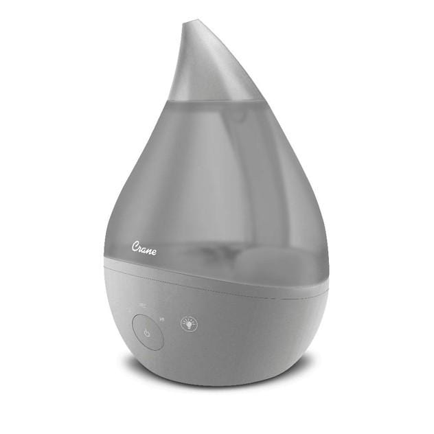 Crane Baby Care Grey 4-in-1 Top Fill Drop Humidifier w Sound