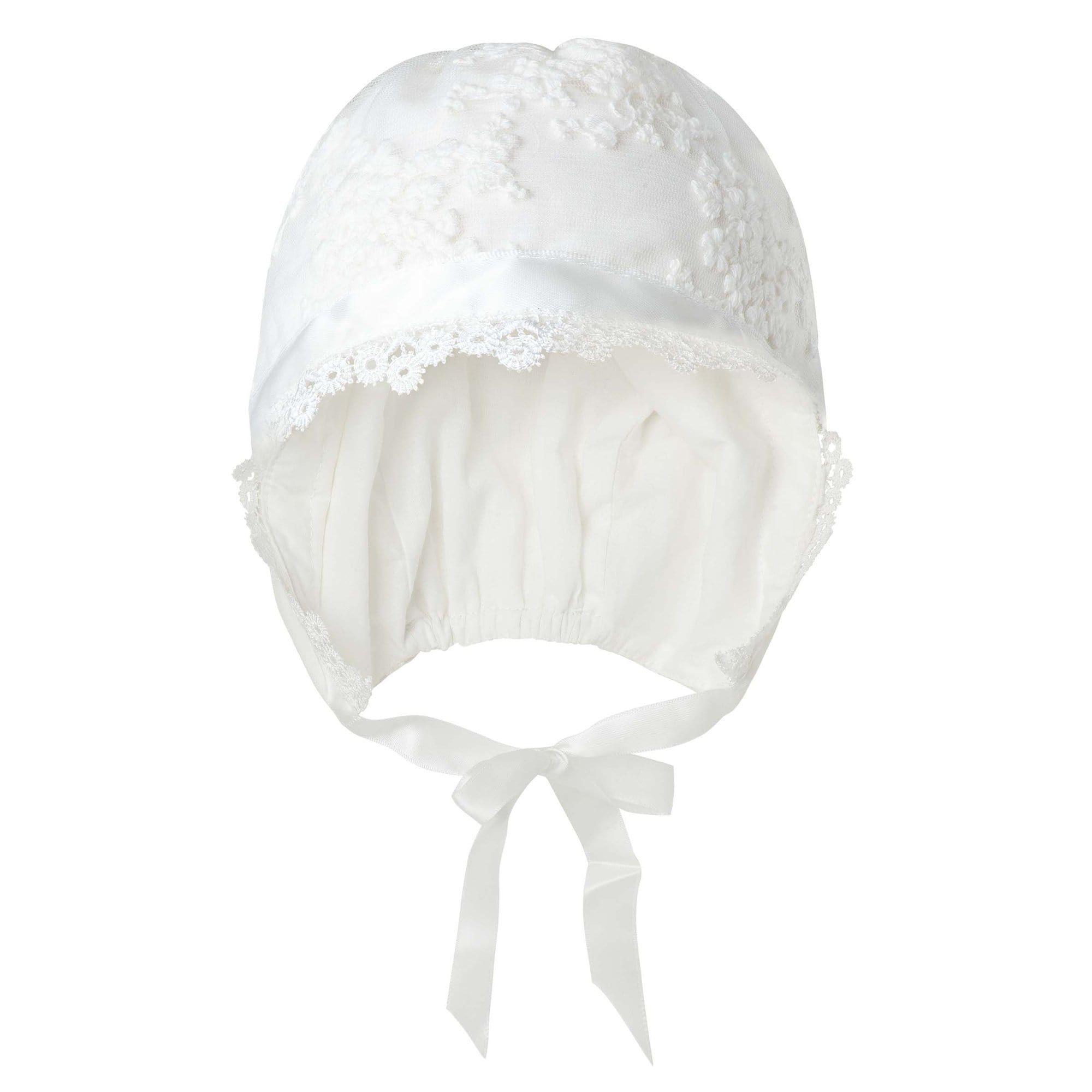 Designer Kidz Accesories Hats Sophia Christening Bonnet - Ivory