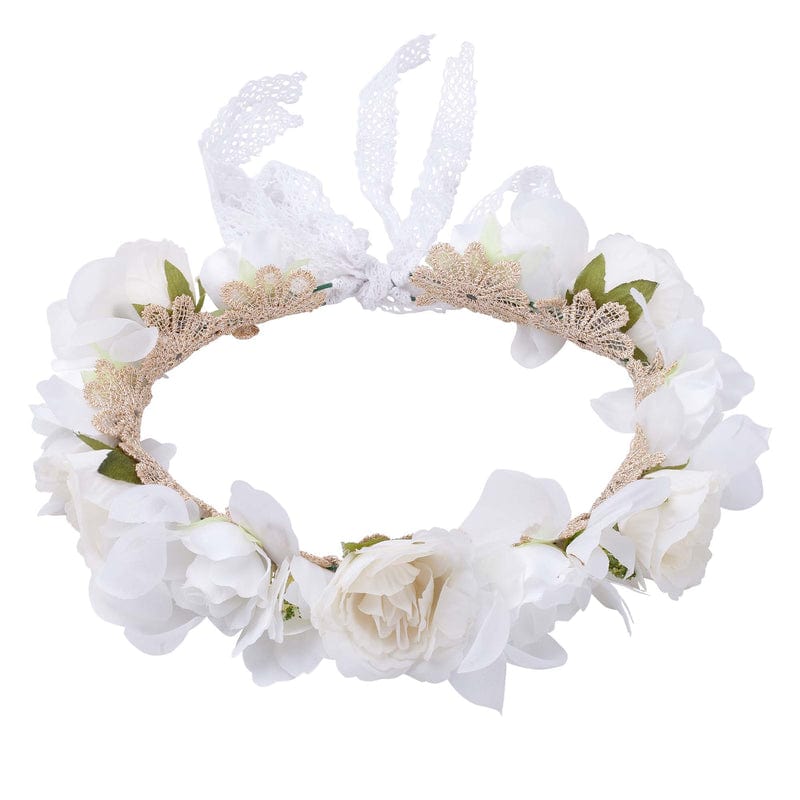 Designer Kidz Accessory Hair Juliette Flower Crown in Ivory