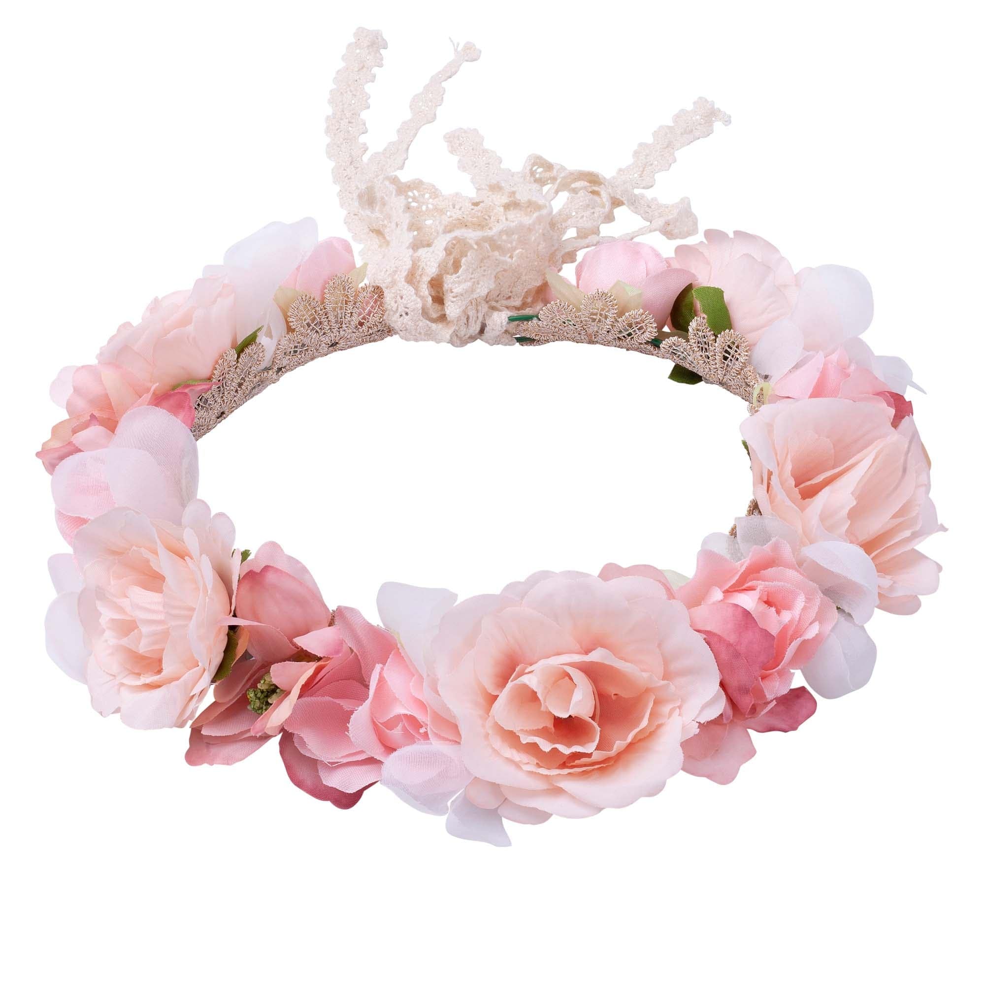 Designer Kidz Accessory Hair Juliette Flower Crown in Rose Pink