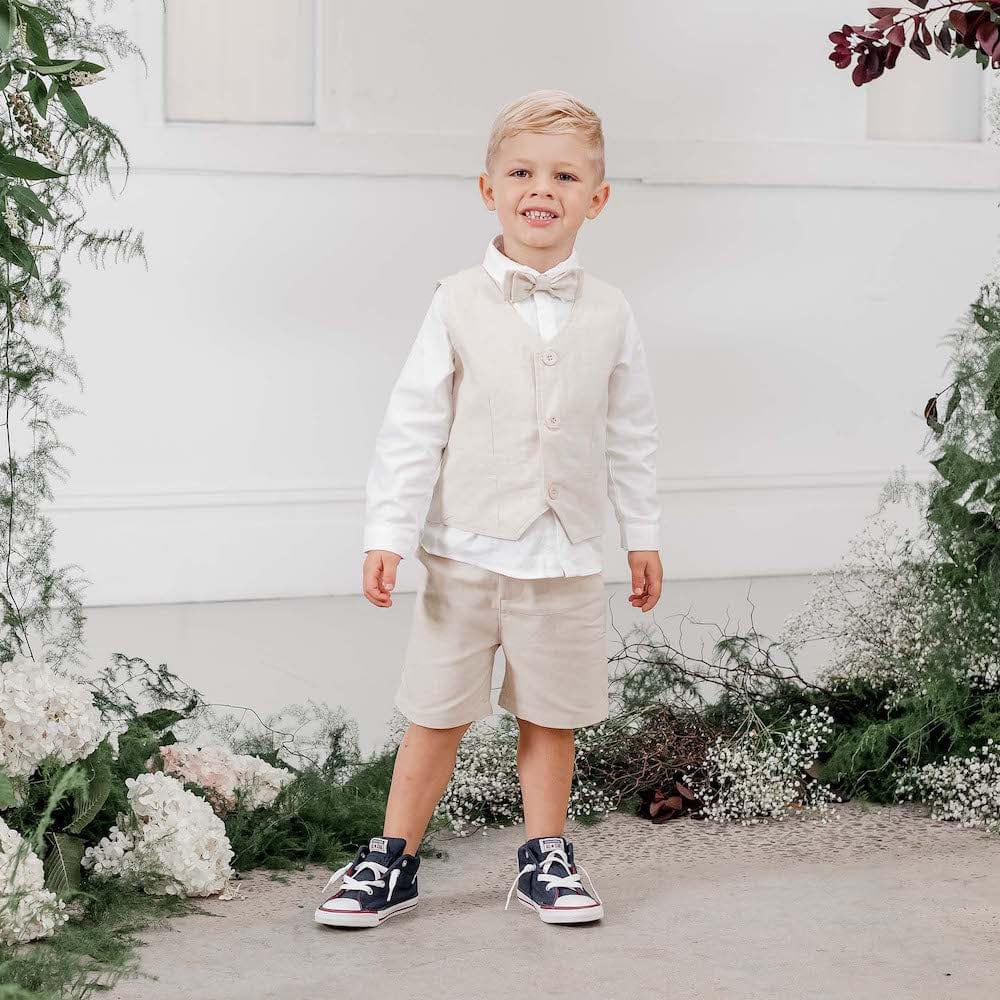 Designer Kidz Boys Bottoms Finley Linen Shorts