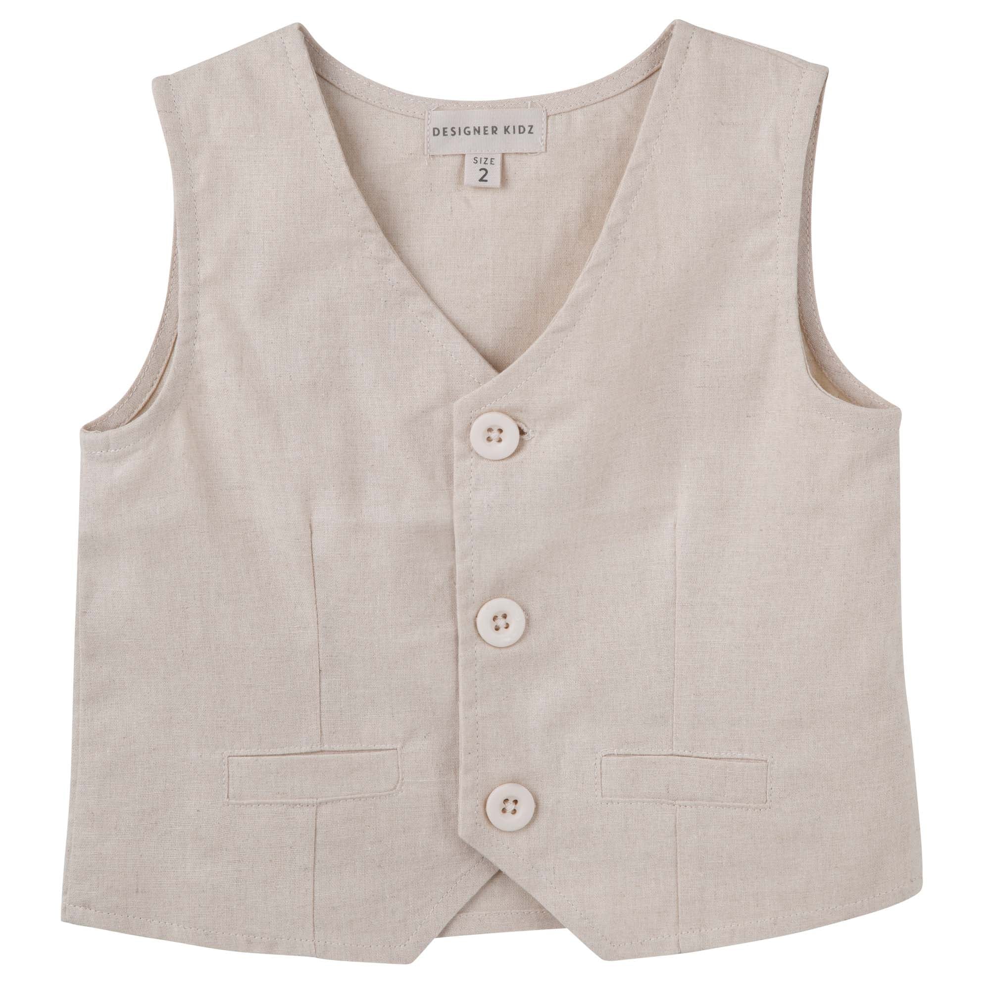 Designer Kidz Boys Jacket Toby Linen Vest