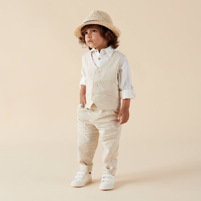 Designer Kidz Boys Jacket Toby Linen Vest